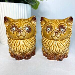 Vintage Kitten Salt & Pepper Shaker Set with Googly Eyes